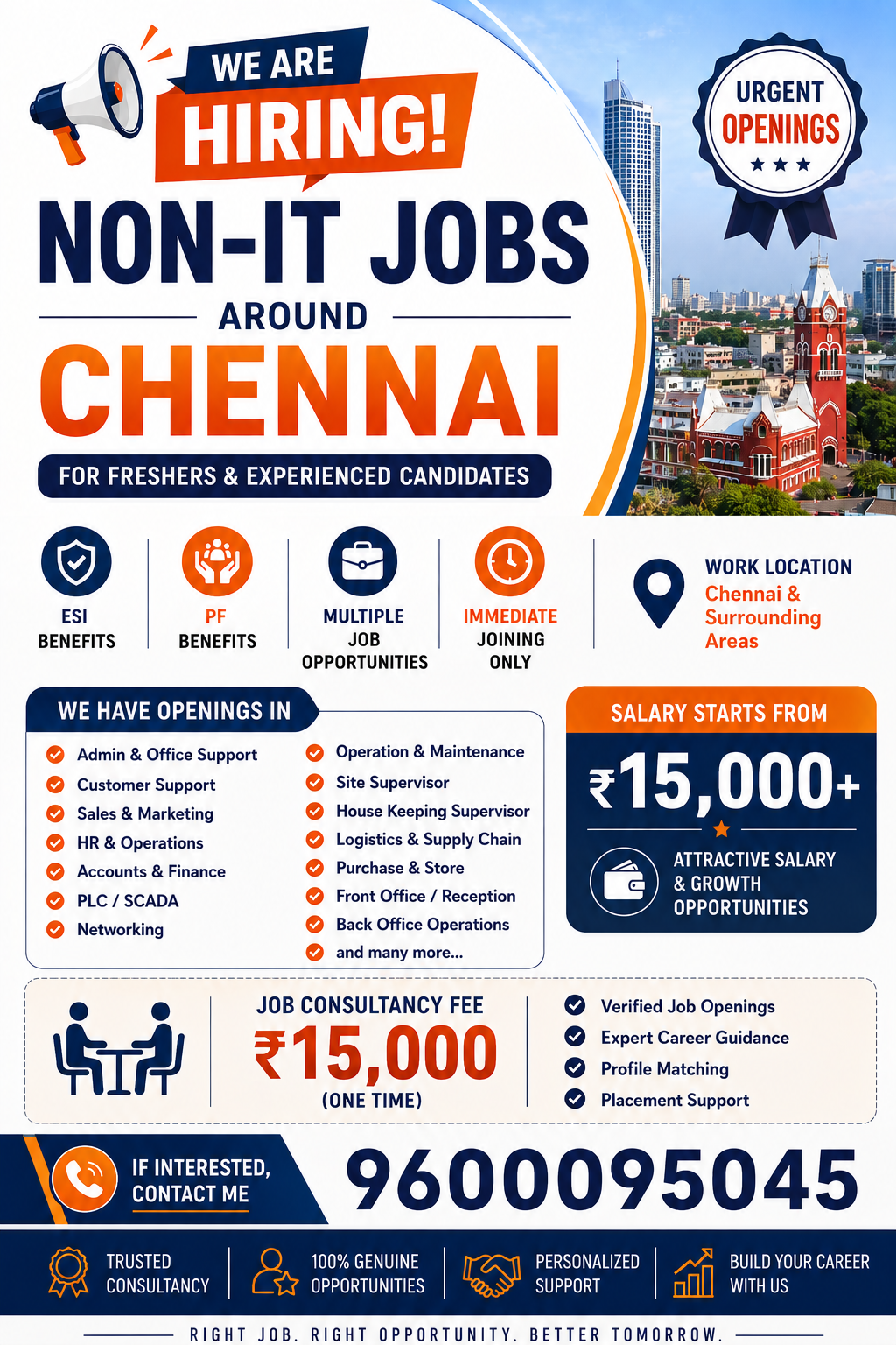 Fresher Job in Chennai - Sponsored internship opportunity